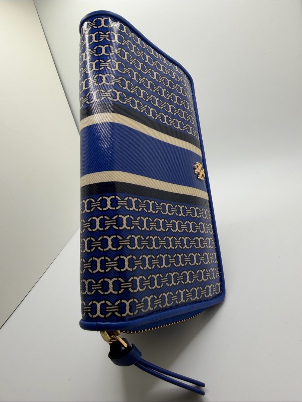 Tory Burch Gemini Link Coated Canvas Tote Bag & Matching Zip Wallet Set - Blue - Picture 6 of 16